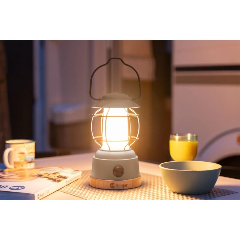 Berger Hopuni Pro LED-Laterne grau mit Dimmfunktion