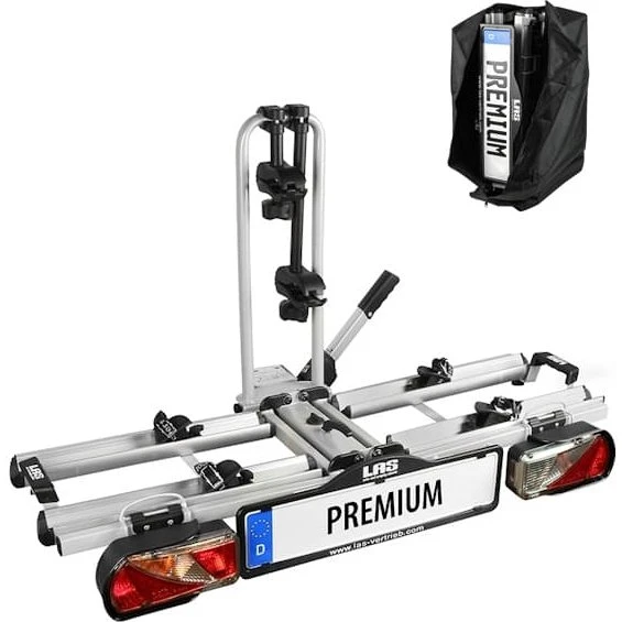 LAS PREMIUM 12011 Fahrradträger 2er faltbar silber